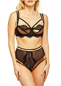 Collette Satin  and Mesh Bralette Set