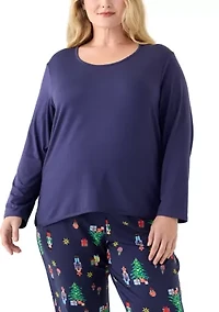 Plus Long Sleeve Pajama Top