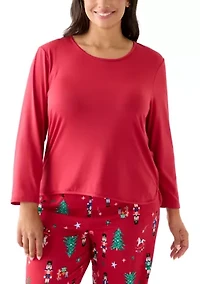 Plus Long Sleeve Pajama Top