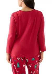 Plus Long Sleeve Pajama Top