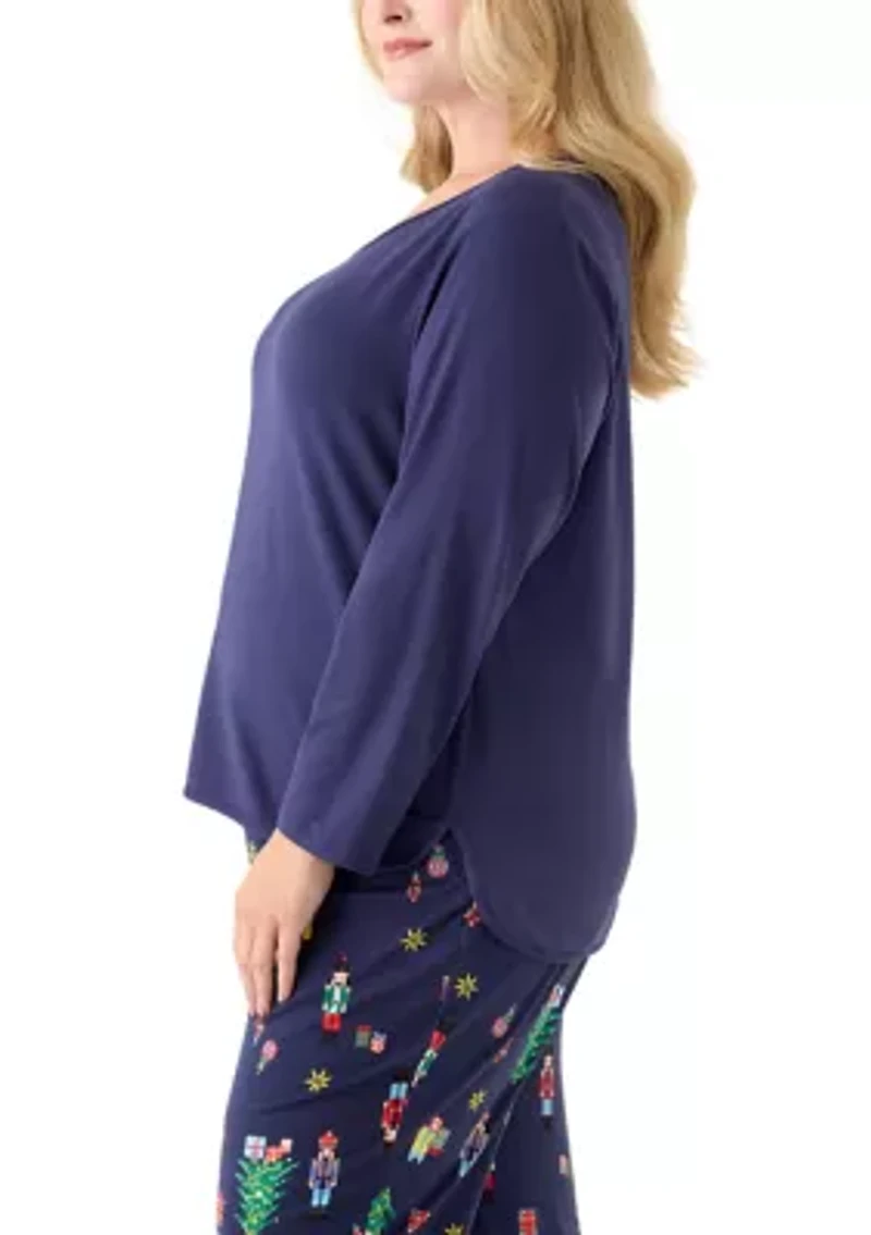 Plus Long Sleeve Pajama Top