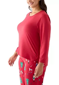 Plus Long Sleeve Pajama Top
