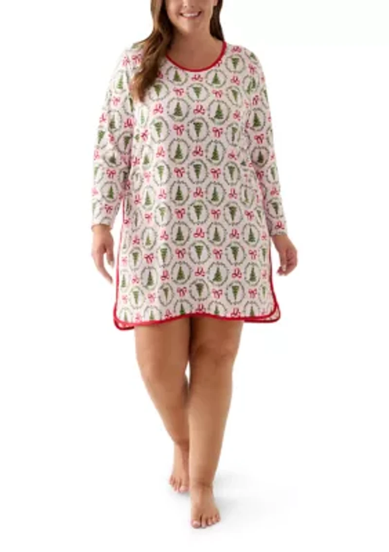 Plus Bow & Wreath Nightgown