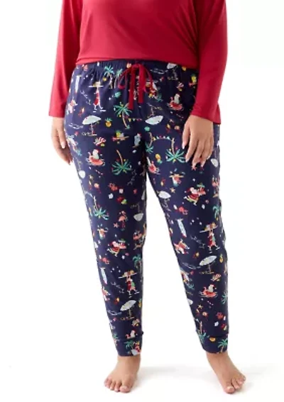 Plus Beachy Christmas Jogger Pajama Pants
