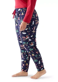 Plus Beachy Christmas Jogger Pajama Pants