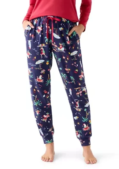 Women's Beachy Christmas Jogger Pajama Pants