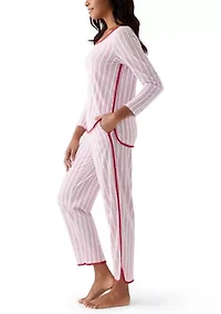 Women's Red Stripe Pajama Set