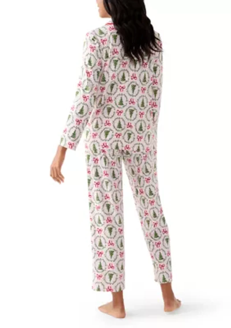 Women's Bow & Wreath Pajama Set