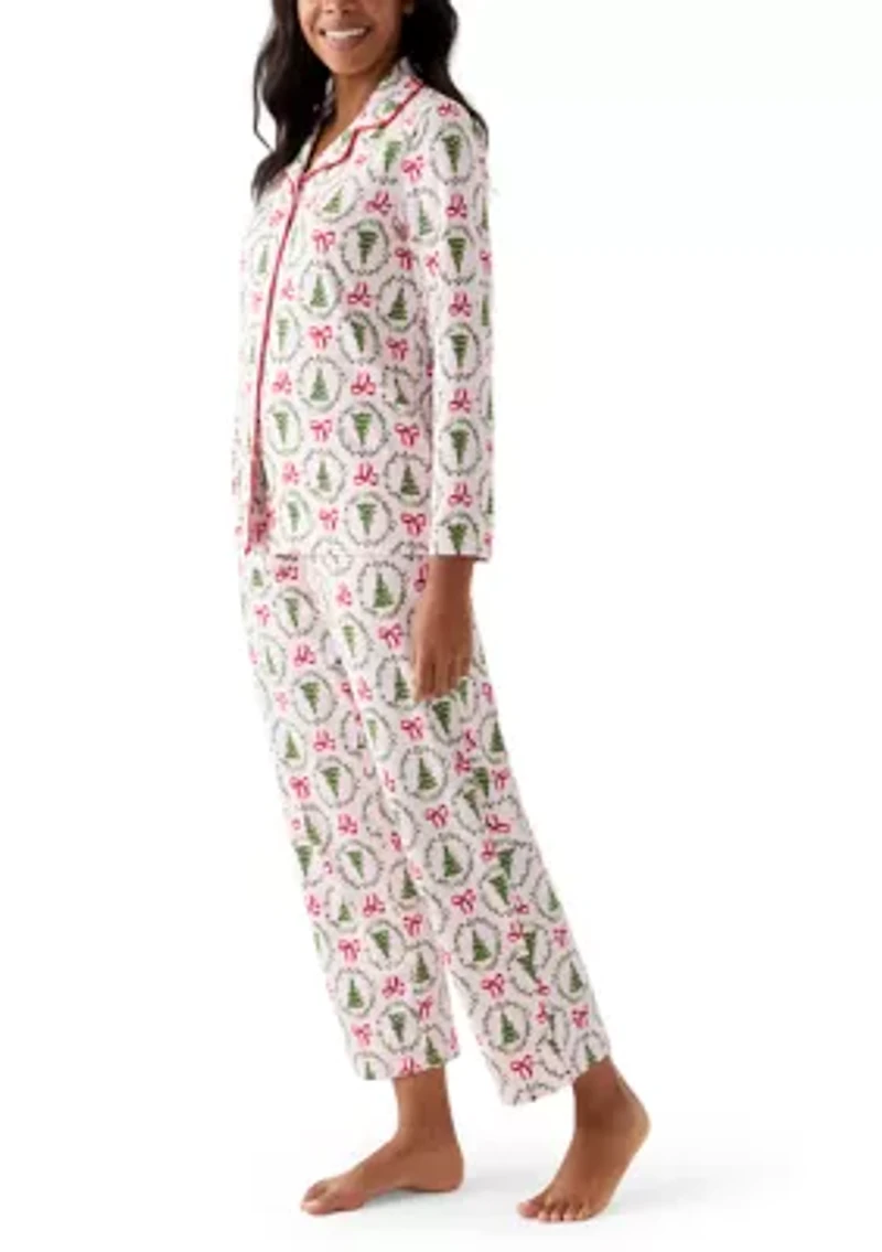 Women's Bow & Wreath Pajama Set