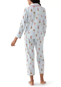 Women’s Shell Stripe Notch Pajama Set