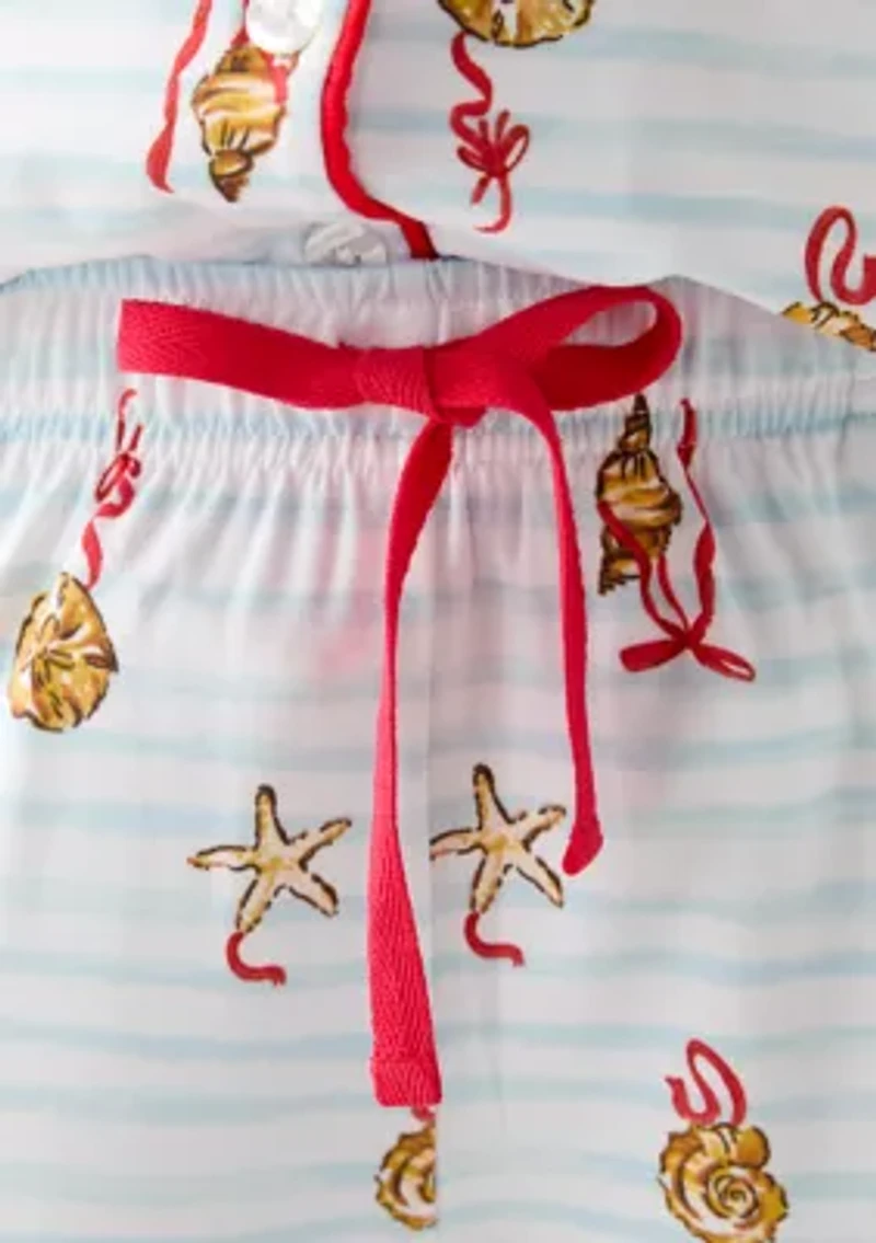 Women’s Shell Stripe Notch Pajama Set