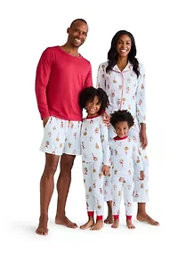 Women’s Shell Stripe Notch Pajama Set