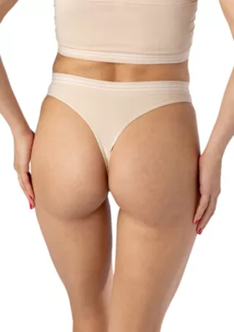 Seamless Signature Mid Rise Thong