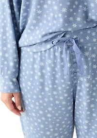 Plus Long Sleeve Brushed Knit Pajama Set