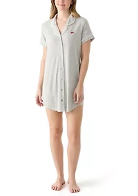Rib Knit Notch Sleep Dress