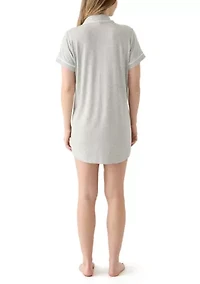 Rib Knit Notch Sleep Dress