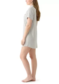 Rib Knit Notch Sleep Dress