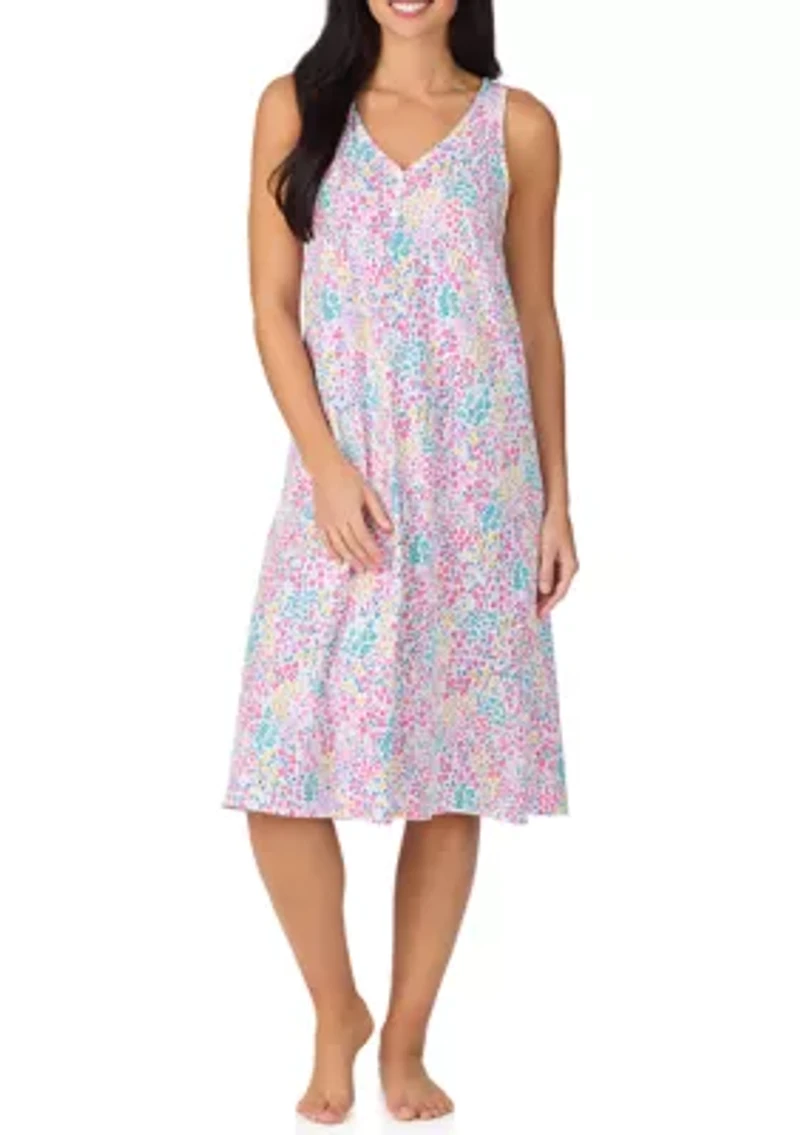 Women's Sleeveless Midi Night Gown