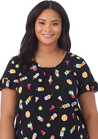 Plus Short Sleeve Cropped PJ Set