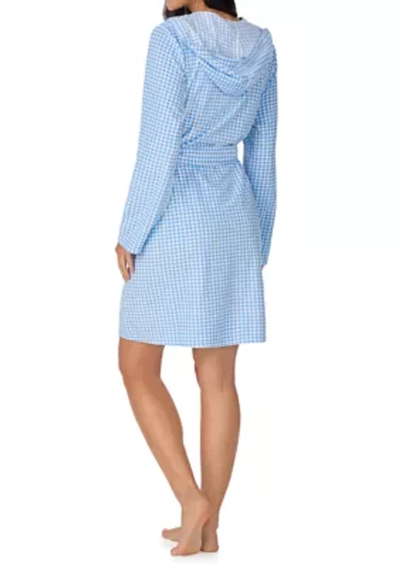 Women's Hooded Short Wrap Robe