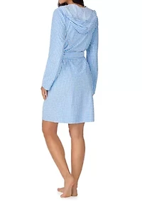 Women's Hooded Short Wrap Robe