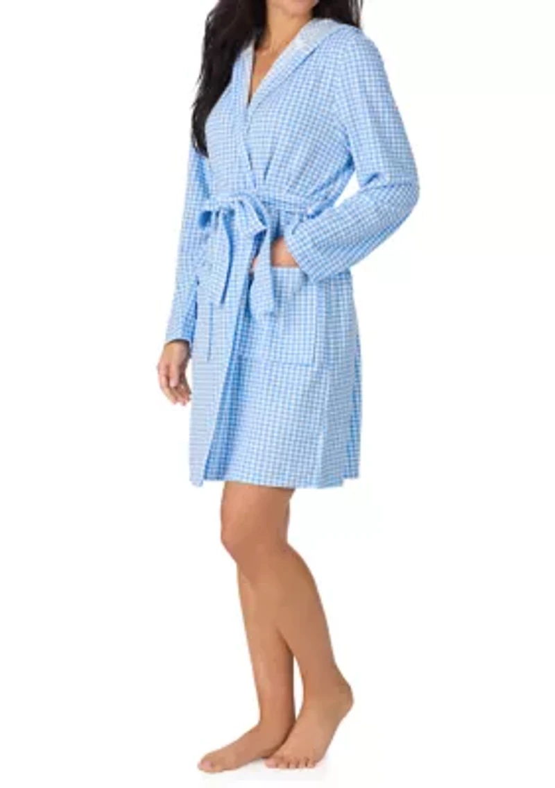 Women's Hooded Short Wrap Robe