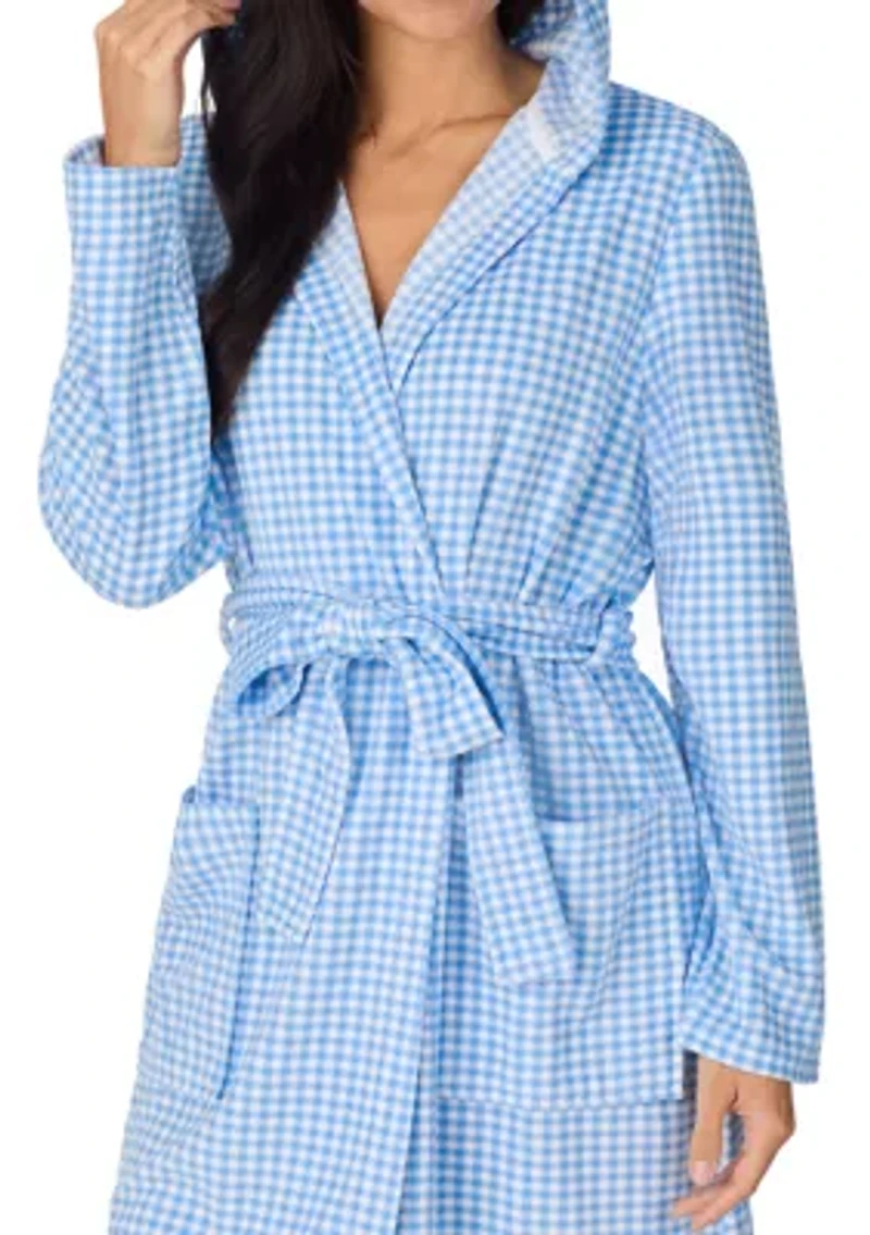Women's Hooded Short Wrap Robe