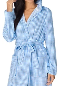 Women's Hooded Short Wrap Robe