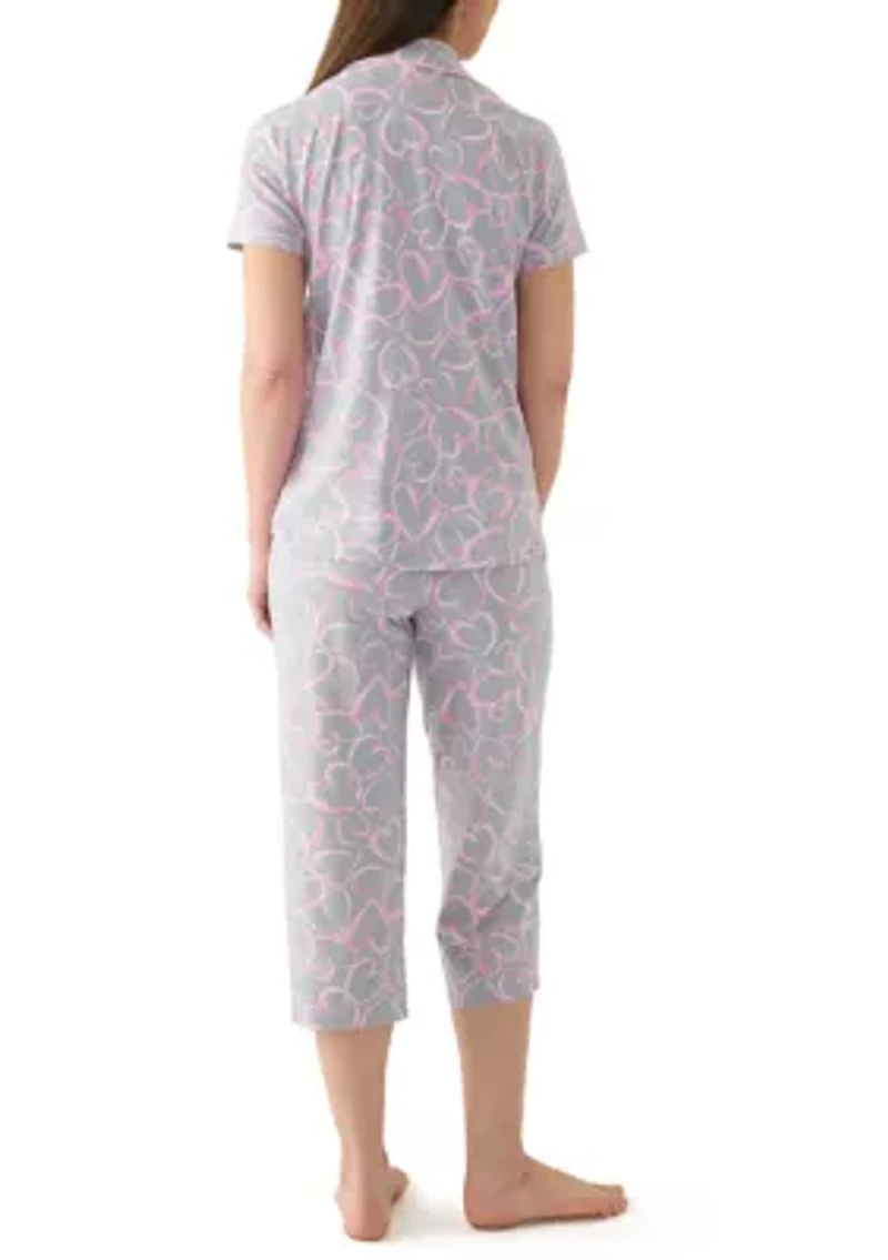 Short Sleeve Notch Pajama Set