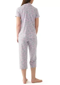Short Sleeve Notch Pajama Set
