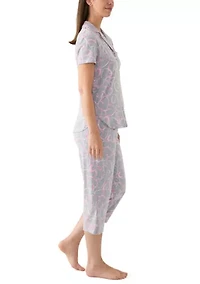 Short Sleeve Notch Pajama Set