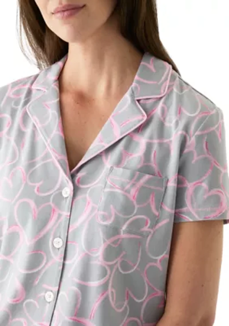 Short Sleeve Notch Pajama Set