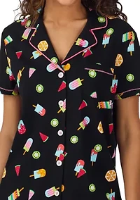 Short Sleeve Notch Collar Boxer PJ Set