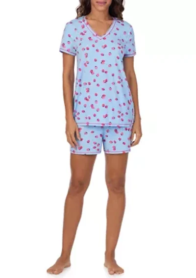 Printed V-Neck Pajama Set