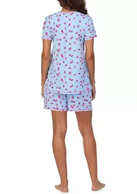 Printed V-Neck Pajama Set