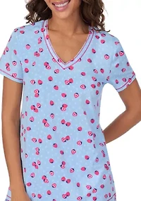 Printed V-Neck Pajama Set