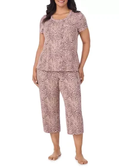 Short Sleeve Top and Cropped Pants Pajama Set