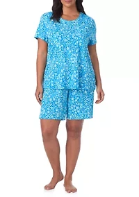 Women's Short Sleeve Bermuda Shorts Pajama Set