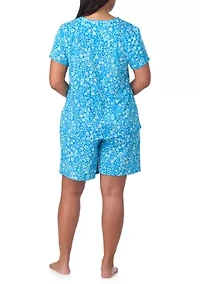 Women's Short Sleeve Bermuda Shorts Pajama Set