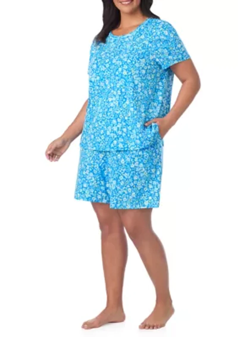 Women's Short Sleeve Bermuda Shorts Pajama Set