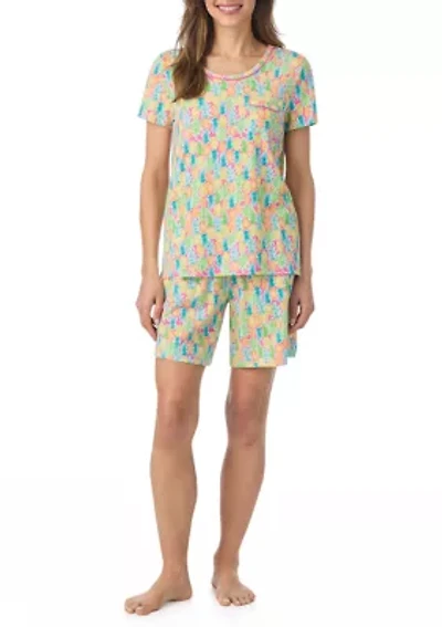 Short Sleeve Top and Bermuda Shorts Pajama Set