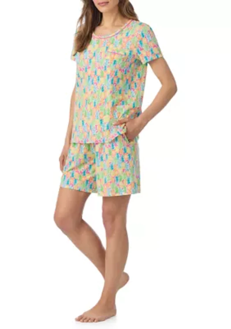 Short Sleeve Top and Bermuda Shorts Pajama Set