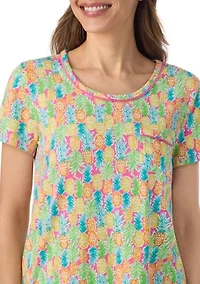 Short Sleeve Top and Bermuda Shorts Pajama Set