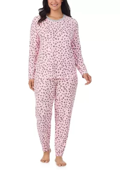 Plus Long Sleeve Jogger Pajama Set