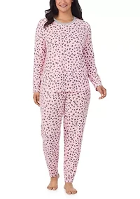 Plus Long Sleeve Jogger Pajama Set