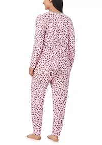 Plus Long Sleeve Jogger Pajama Set