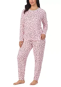 Plus Long Sleeve Jogger Pajama Set