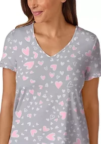 Women's Short Sleeve Shirt and Cropped Pants Pajama Set