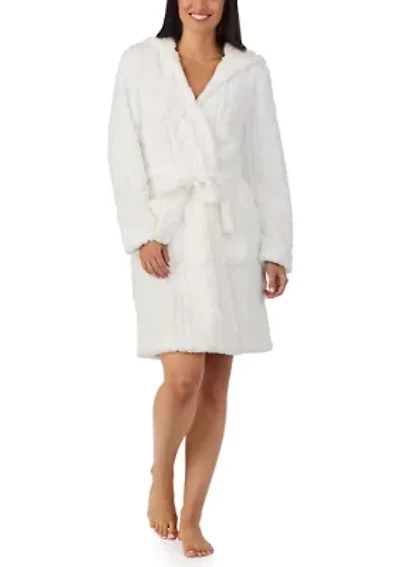 Long Sleeve Hooded Short Robe