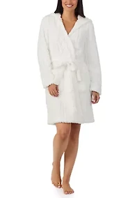 Long Sleeve Hooded Short Robe